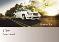 2009 Mercedes-Benz E Class Owner's Manual