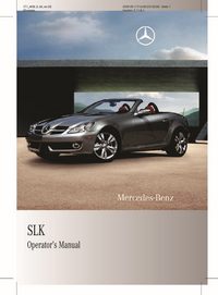 2010 Mercedes-Benz SLK Class Owner's Manual