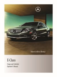 2011 Mercedes-Benz E Class Coupe Owner's Manual