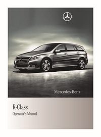 2011 Mercedes-Benz R Class Owner's Manual