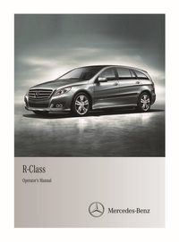 2012 Mercedes-Benz R Class Owner's Manual