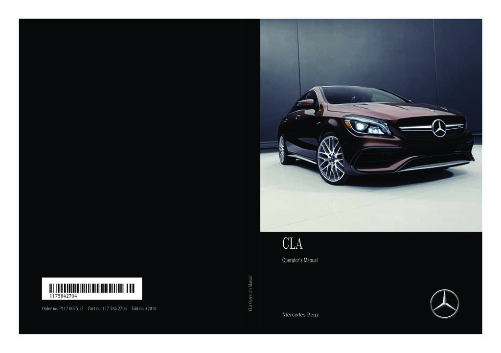 2018 Mercedes CLA 250 Owner's Manual